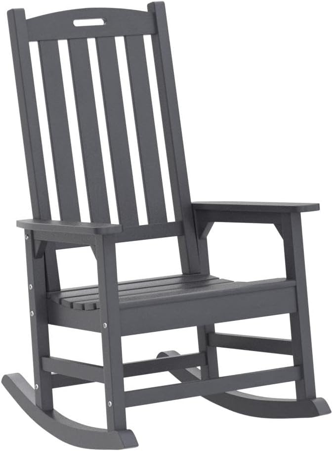 Psilvam Oversized Outdoor Rocking Chair Set of 2, Porch Rocker - Image 5