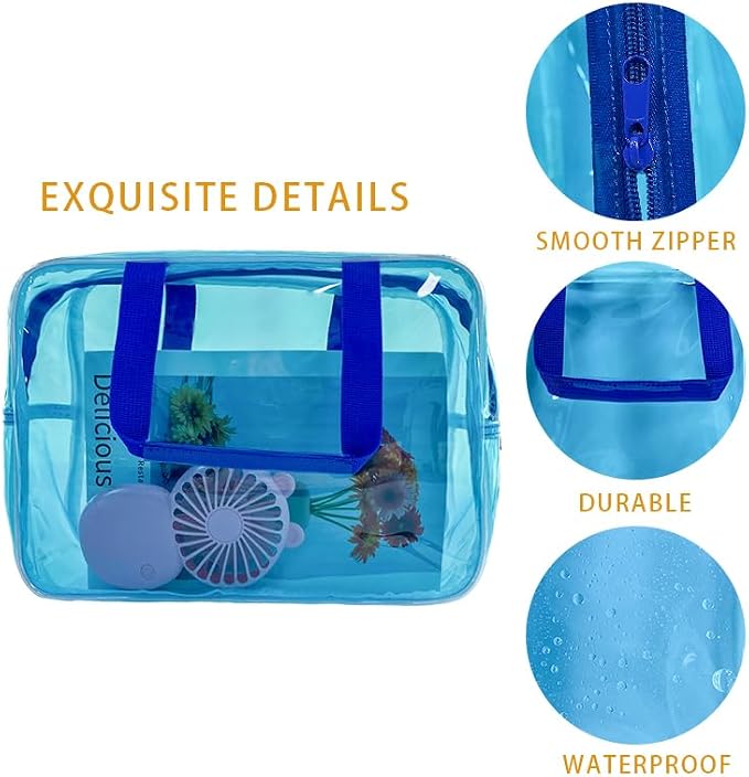 Travel Clear Cosmetic Bag, Toiletry Carry Pouch Makeup Artist Bag, Waterproof - Image 3