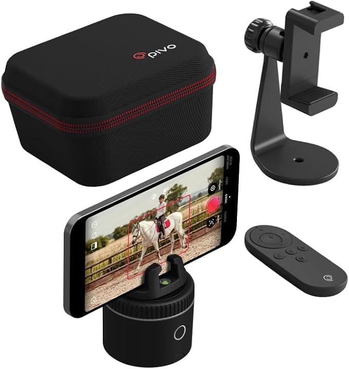 Pivo Equestrian Silver Starter Pack, Auto Face, Horse Phone Tracking Holder by Pivo