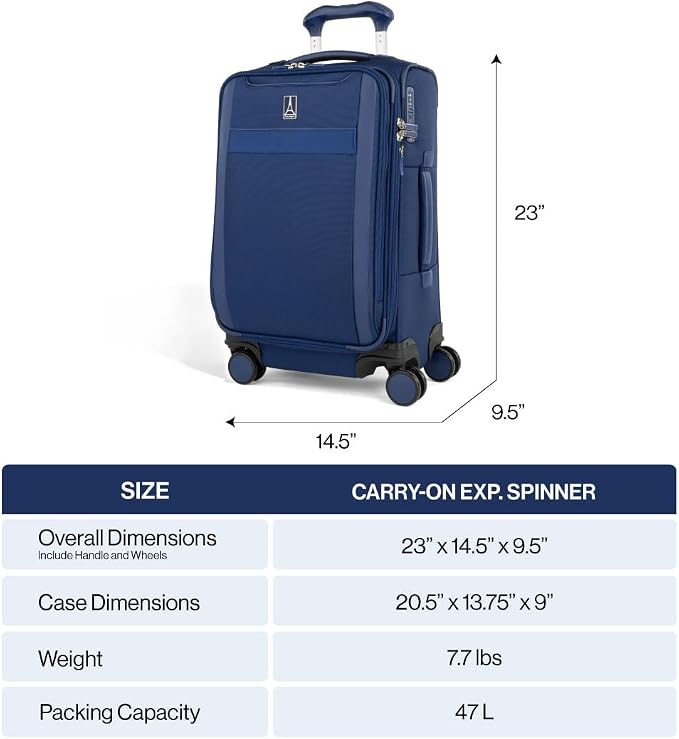 Travelpro VersaPack+ Lightweight Softside Expandable Carry on Luggage, 8 - Image 7