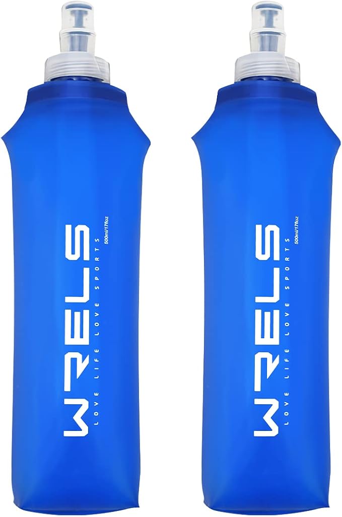 Folding Soft Flask Portable Collapsible Running Lightweight Water Bottle by WRELS