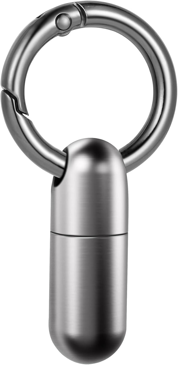 Titanium Keychain Pill Holder Waterproof Lightweight Portable Pocket Mini Pill by Unknown