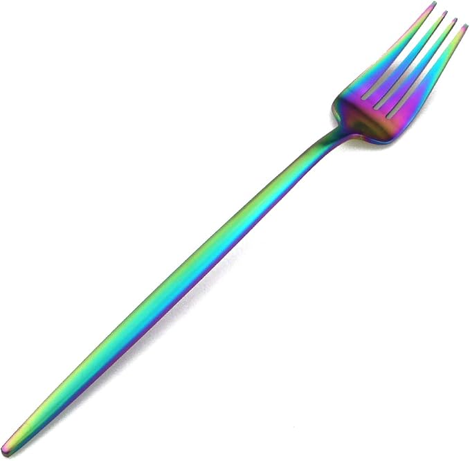 Matte Rainbow Silverware, Gugrida 5-Piece 18/10 Stainless Steel Flatware Set - Image 8