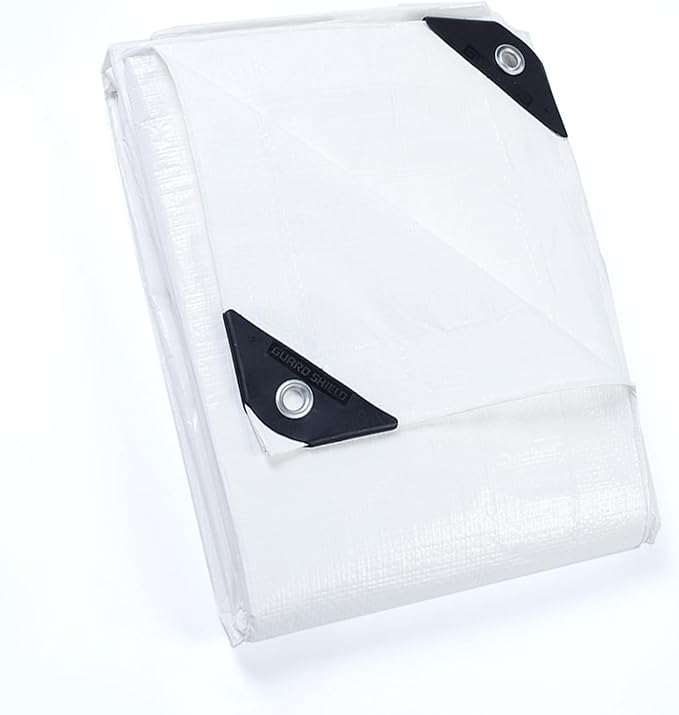 GUARD SHIELD Tarp White 10x12 Feet Multi Purpose Waterproof Poly Tarp Cover 5mil - Image 2