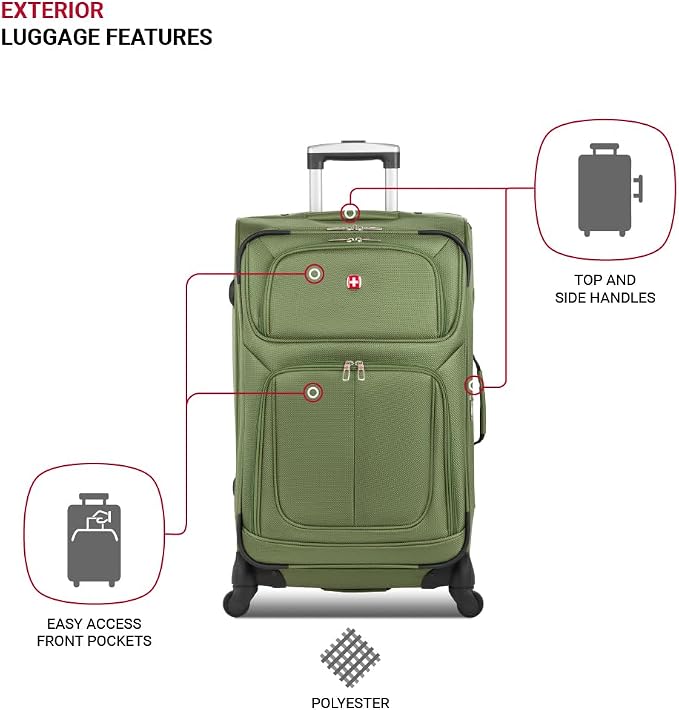 SwissGear Sion Softside Expandable Luggage, Checked-Medium 25-Inch - Image 3