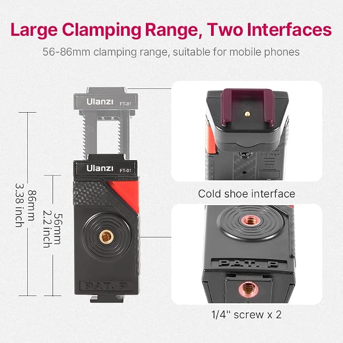 ULANZI FT-01 Phone Tripod with Holder, Mini Camera Flexible Tripod Stand with - Image 8