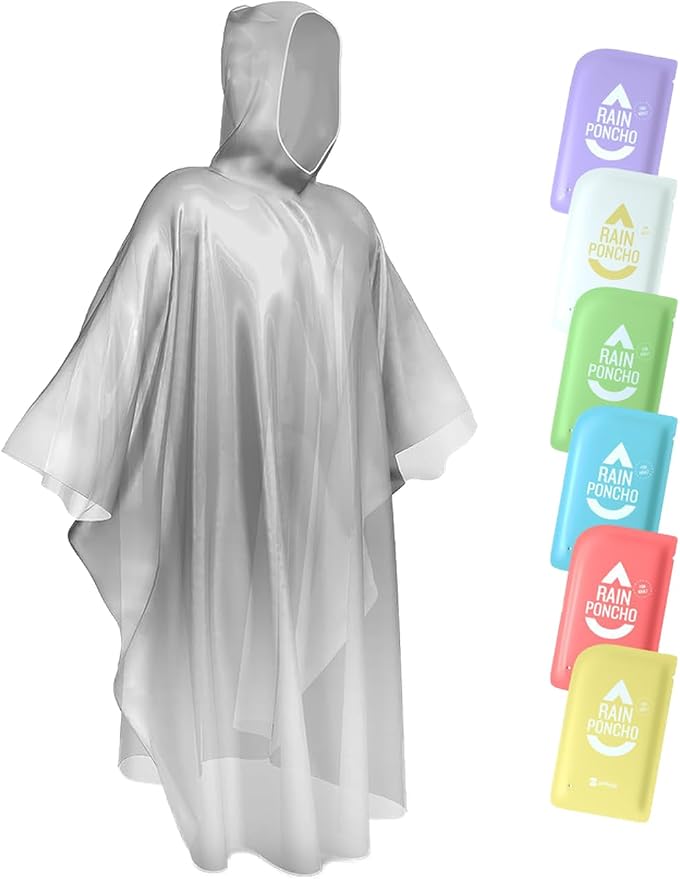 SaphiRose Disposable Rain Ponchos Emergency Clear Poncho by SaphiRose