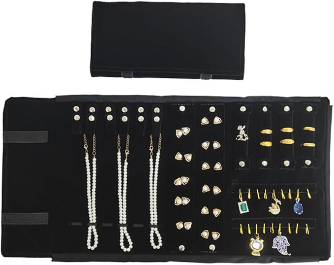Velvet Travel Jewelry Case Roll Bag Organizer - Image 4