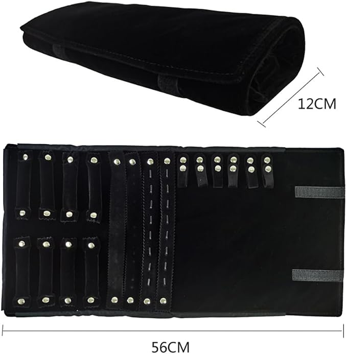 Velvet Travel Jewelry Case Roll Bag Organizer - Image 2