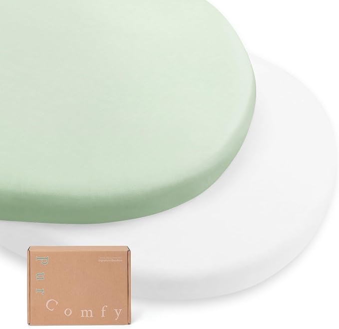 PurComfy Supersoft Fitted Bassinet Sheets, Premium Bamboo Viscose Cradle Sheets by PurComfy