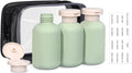 ASEVAT3.4oz 3Pcs Green Plastic Refillable Travel Shampoo and Conditioner by ASEVAT