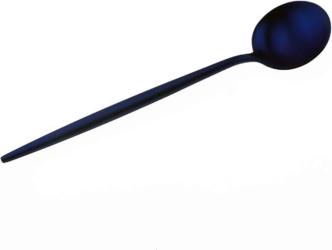Matte Blue Gugrida 5-Piece 18/10 Stainless Steel Silverware Set, Satin Finish - Image 8