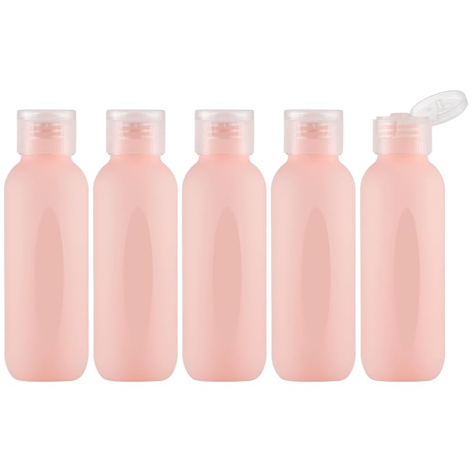 3.4 oz Travel Bottles for Toiletries, Empty Plastic Shampoo Bottle Small Size by HOME