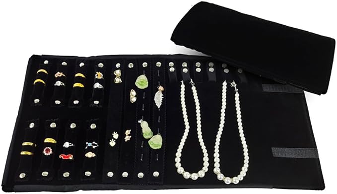 Velvet Travel Jewelry Case Roll Bag Organizer - Image 5