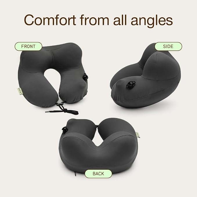 Coop Home Goods AirJustable Travel Neck Pillow, Inflatable, Adjustable Support - Image 7