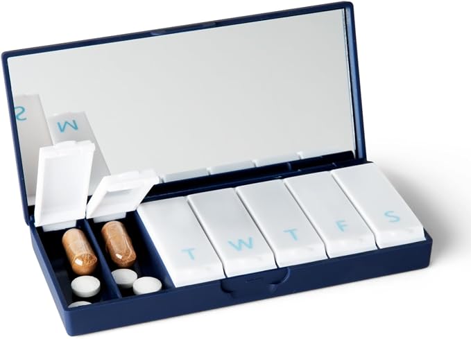 PORT X POLISH Designer Weekly Pill Box Organizer | Compact, Stylish 7-Day by PORTXPOLISH