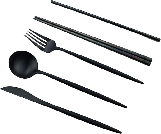 Gugrida Reusable Travel Utensils, 7 Piece Portable 304 Stainless Steel - Image 5