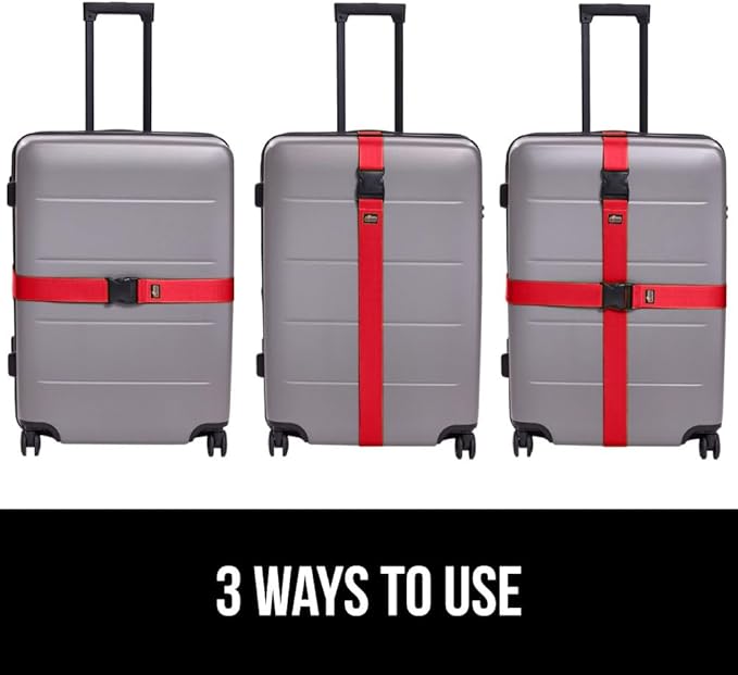 GORILLA GRIP Heavy Duty 4 Pack Adjustable Luggage Straps - Image 6