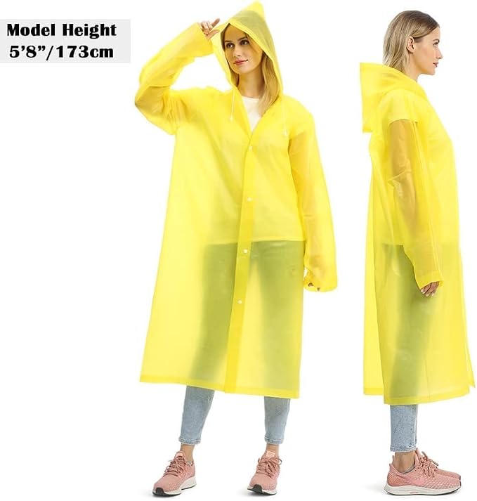 Opret 2 Pack Raincoats for Adults Reusable, EVA Rain Ponchos Lightweight Rain - Image 6