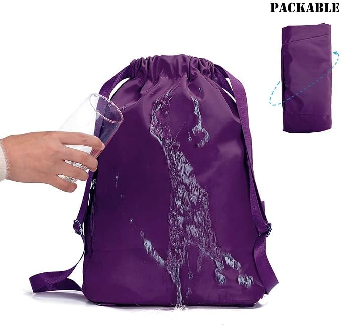 ZOORON Waterproof Drawstring Gym Backpack Bag - Image 5