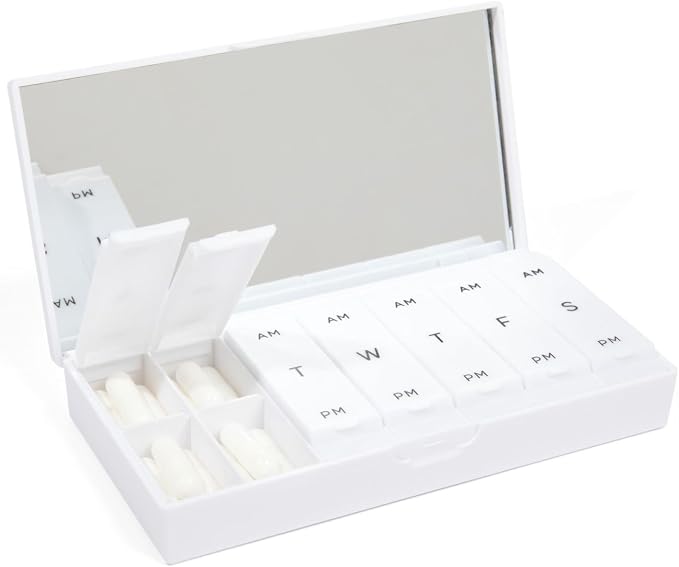 PORT X POLISH Designer Weekly Pill Box Organizer | Compact, Stylish 7-Day by PORTXPOLISH