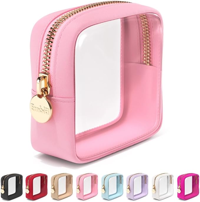 Clear Makeup Bag Zipper Pouch, Transparent Cosmetic Case Organizer, TSA by Embla