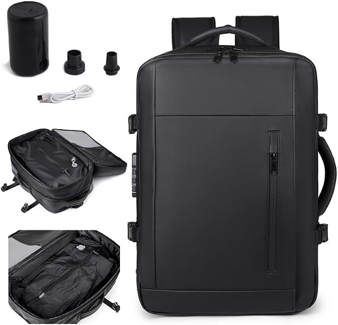 Vacuum-sealed travel computer backpack, Water-Resistant, by Unknown