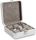 Bey-Berk Prague Aluminum Watch Case in Silver – 9-Slot Locking Travel Box by Bey-Berk