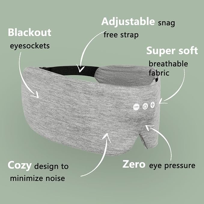 ALASKA BEAR Sleep Headphone Mask Bluetooth 5.2 HD Stereo Noise Reduction 3D Eye - Image 3