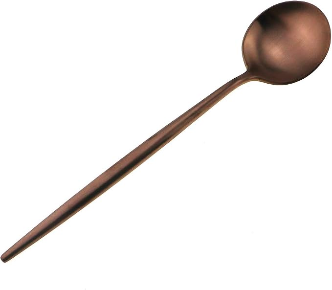 Matte Rose Gold Silverware Set, Gugrida 5-Piece 18/10 Stainless Steel Satin - Image 4