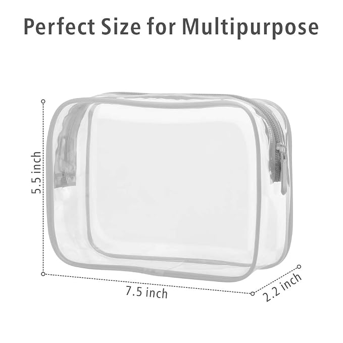 PACKISM Clear Makeup Bag, Waterproof TSA Approved Toiletry Bag Quart Size Bag - Image 3