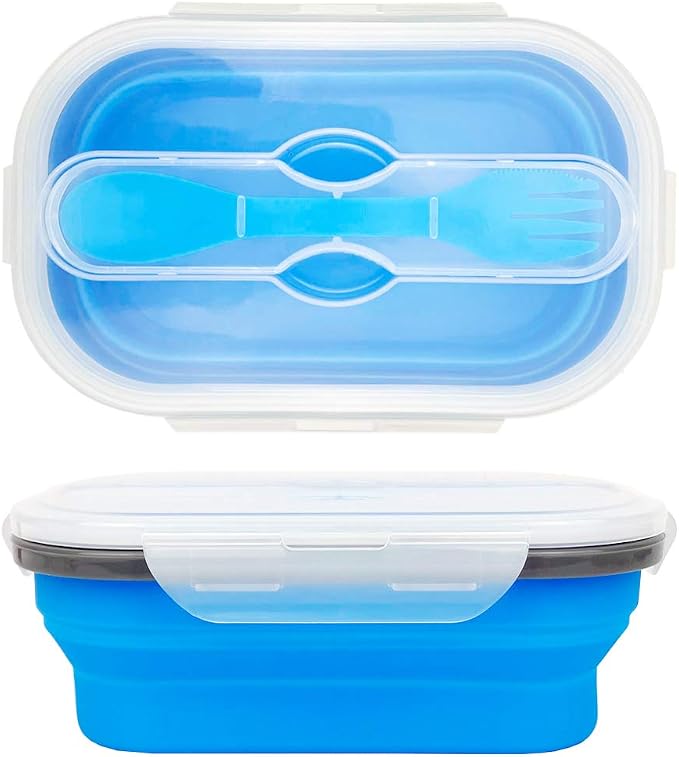 CARTINTS 800ml Collapsible Bento Lunch Box, Silicone Food Storage Container by CARTINTS