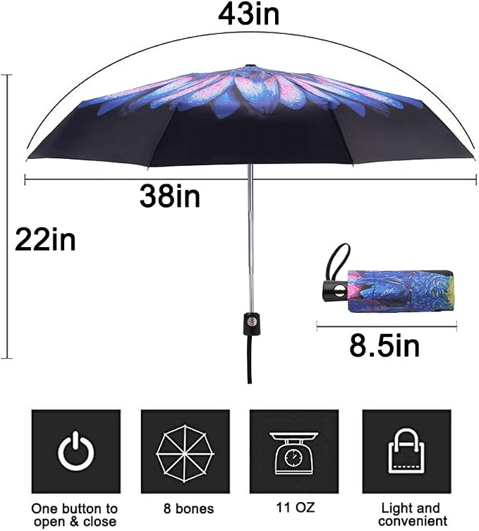 Goothdurs Automatic Mini Travel Windproof Umbrella Compact Auto Open/Close - Image 2