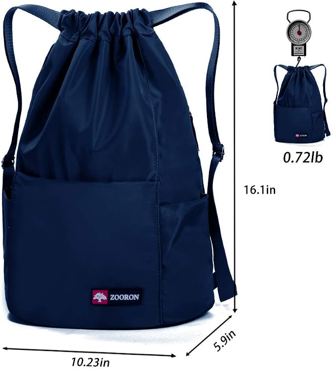 ZOORON Waterproof Drawstring Gym Backpack Bag - Image 6