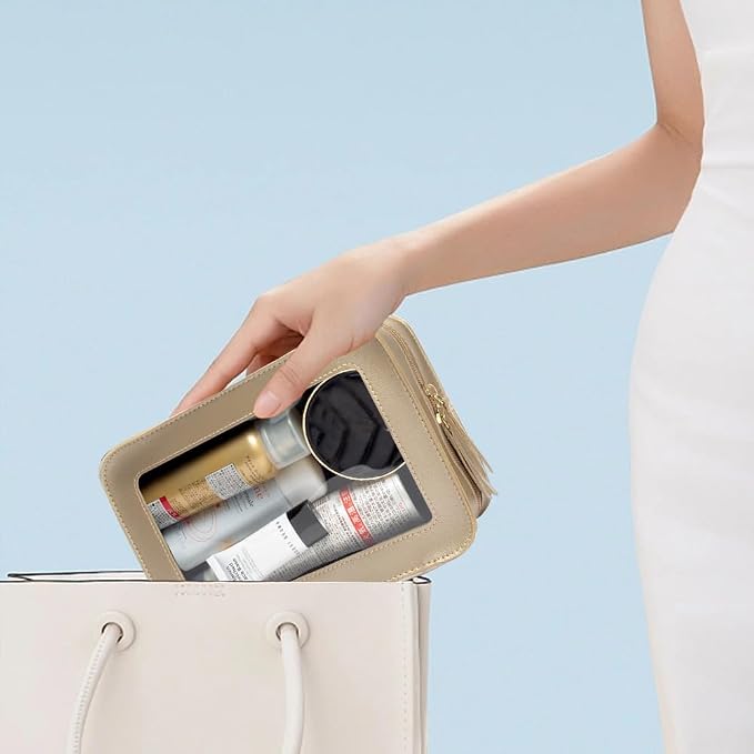 Clear Makeup Bag Small, TSA Approved Portable Toiletry Bag - Image 3