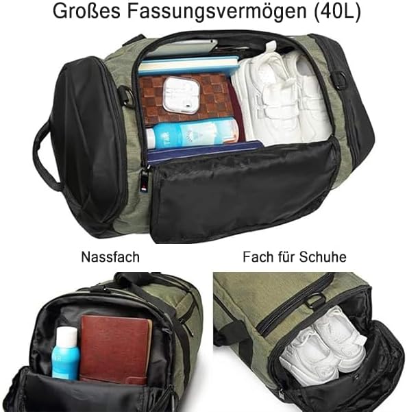 Gym Duffle Bag Backpack Waterproof Sports Duffel Bags Travel Weekender Bag - Image 2