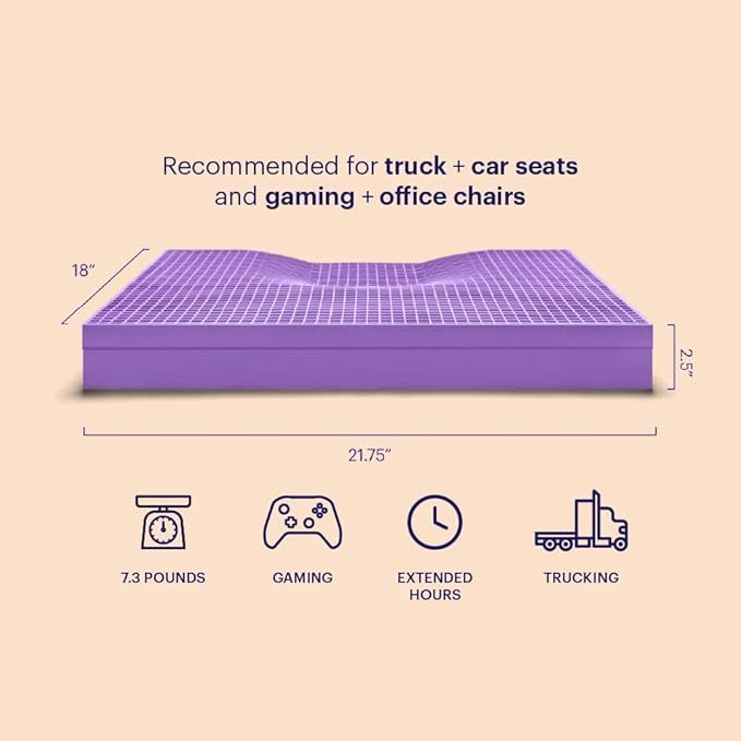 Purple Ultimate Seat Cushion | Pressure Reducing Grid Designed - Image 2