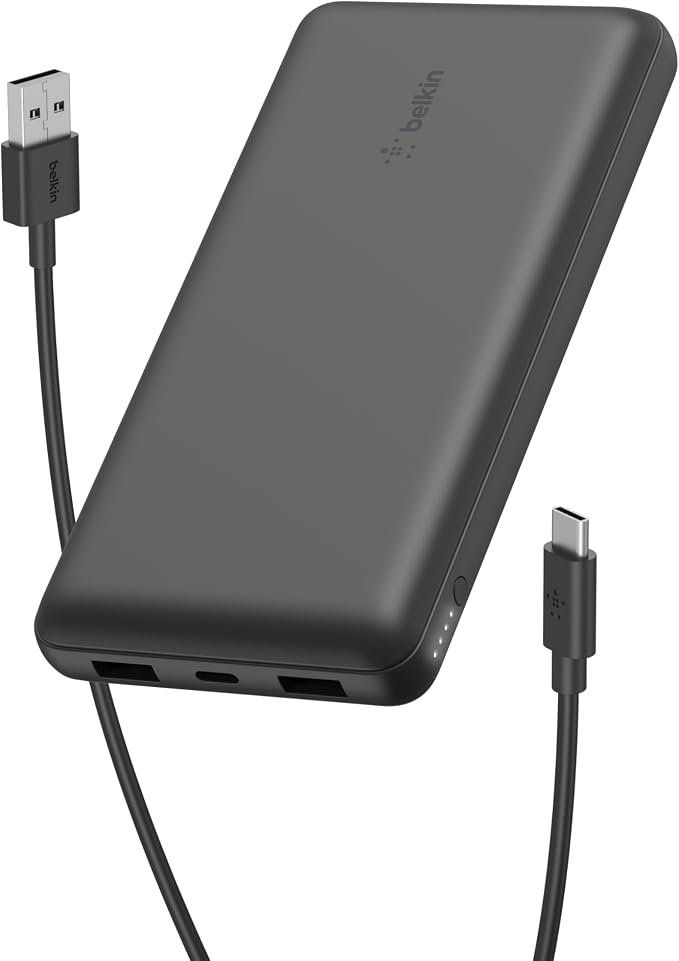 Belkin Portable Charger, USB-C Power Bank 20000 mAh w/ 2 USB-A Ports, 15W w/ by Belkin