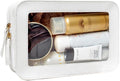 Clear Makeup Bag Small, TSA Approved Portable Toiletry Bag by FFpaw