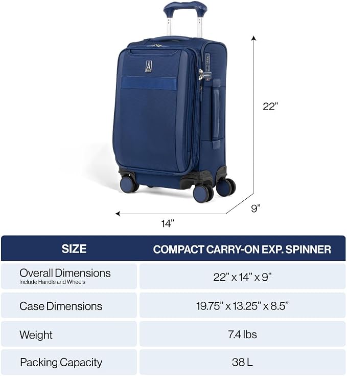 Travelpro VersaPack+ Lightweight Softside Expandable Carry on Luggage, 8 - Image 2