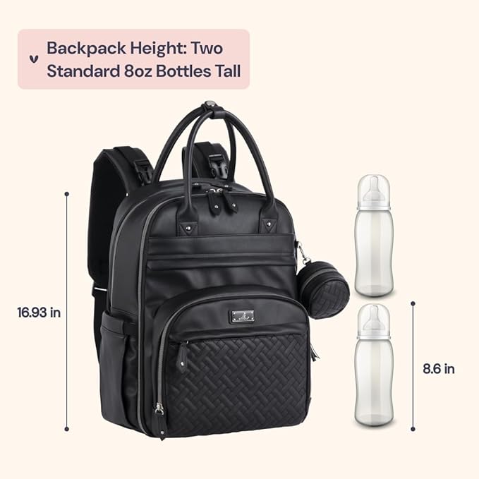 BabbleRoo Leather Diaper Bag Backpack - Image 2
