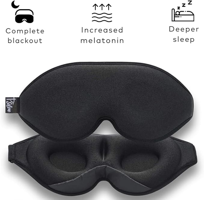 Sleep Mask with Earplugs & Zipper Bag 3D Memory Foam Eye Mask with Nose Support - Image 2