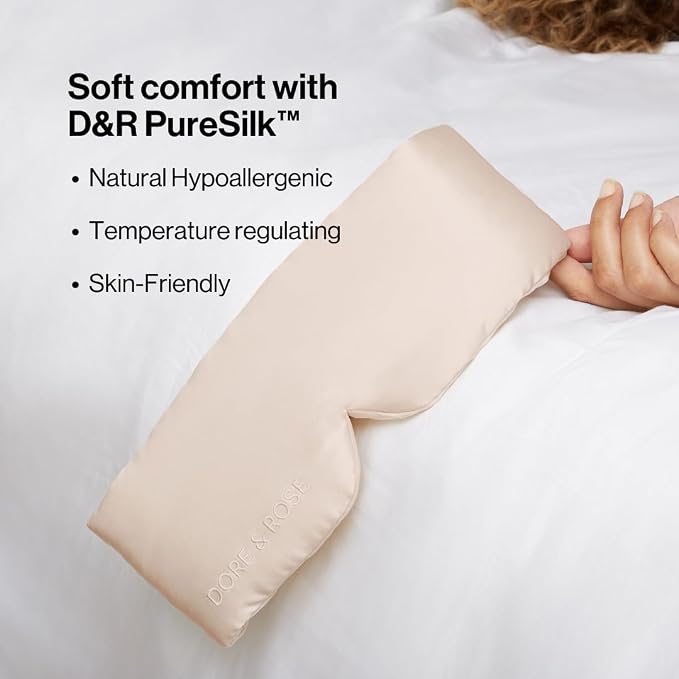 Dore & Rose Deep Sleep Mask Light Blocking, 23 Momme Mulberry Silk Eye Mask - Image 3