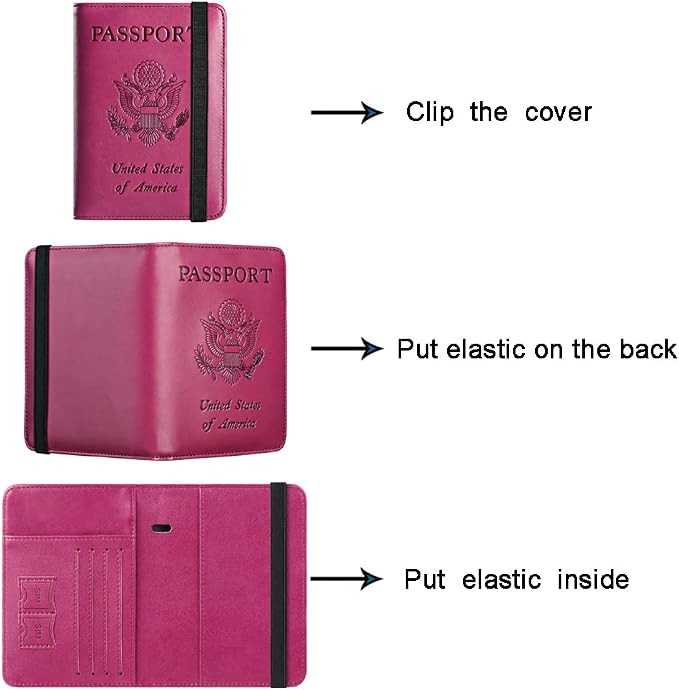 Passport Holder Cover Wallet Travel Essentials RFID Blocking Leather Card Case - Image 5