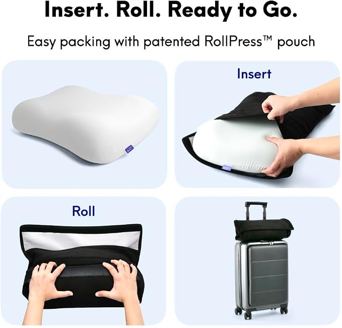 Cushion Lab Travel Deep Sleep Pillow – Compact Memory Foam Neck Pillow - Image 5