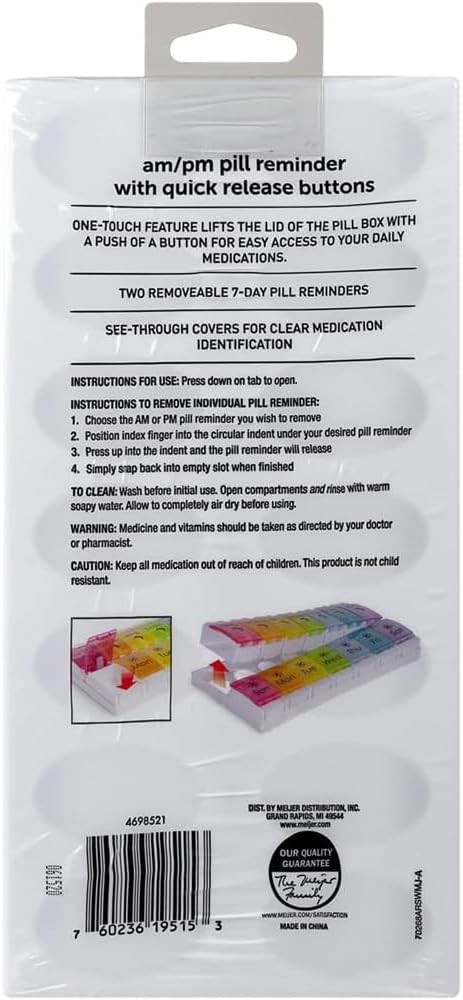EZY DOSE Weekly Pill Case, Medicine Planner, Vitamin Organizer, 2 Times a Day - Image 4