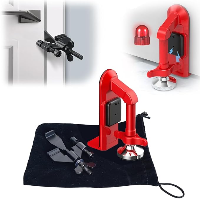 Portable Alarm Door Stopper for Additional Safety in Hotel, Apartment and by Unknown