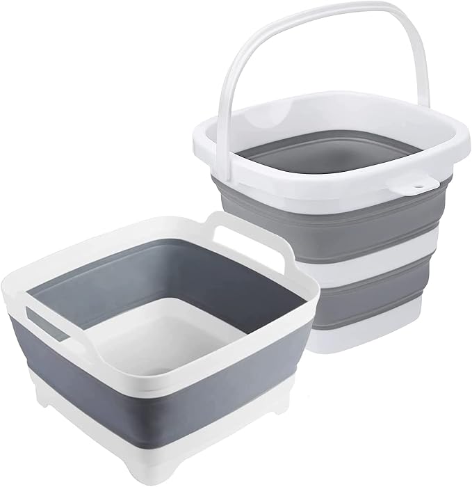 Collapsible Basin Bucket, 9L Collapsible Dishpan by MontNorth