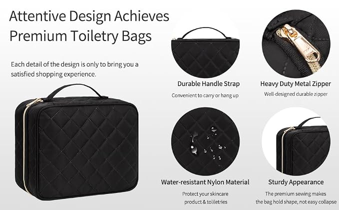 CUBETASTIC Hanging Travel Toiletry Bag, Portable Makeup Organizer - Image 7