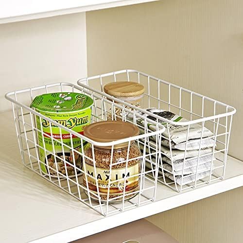 2 Set LeleCAT Hanging Wall Basket Organizer Over the Cabinet Door Adhesive Wire - Image 6